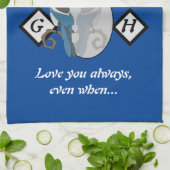 Linge De Cuisine Magpie adorable à l'aspect de verre Monogramme ave (Plié)