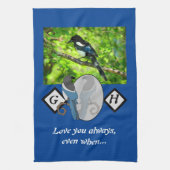 Linge De Cuisine Magpie adorable à l'aspect de verre Monogramme ave (Vertical)