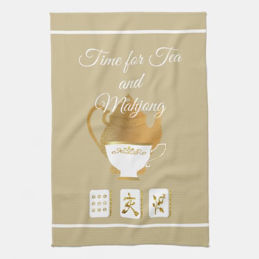 Linge De Cuisine Mahjong and Teacup Kitchen Towels (Vertical)