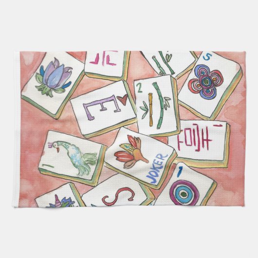 Linge De Cuisine Mahjong pêche (Horizontal)