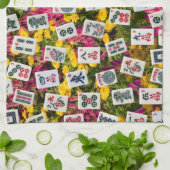 Linge De Cuisine Mahjong symbols on wildflowers background (Plié)