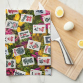 Linge De Cuisine Mahjong symbols on wildflowers background (Quart Plié)