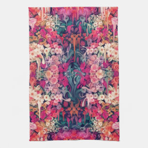 Linge De Cuisine M'aime peut-être, fondant le motif floral