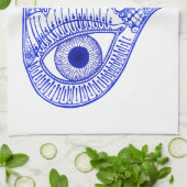 Linge De Cuisine Main de Hamsa bleu / Défense des yeux mal / Main d (Plié)