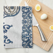 Linge De Cuisine Main de Hamsa - main de bois de bleu de Fatima (Quart Plié)