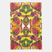 Linge De Cuisine Main Dessinée : Élégance Ornementale Florale. (Vertical)