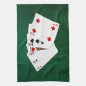 Linge De Cuisine Mains de poker - Une paire - As (Vertical)
