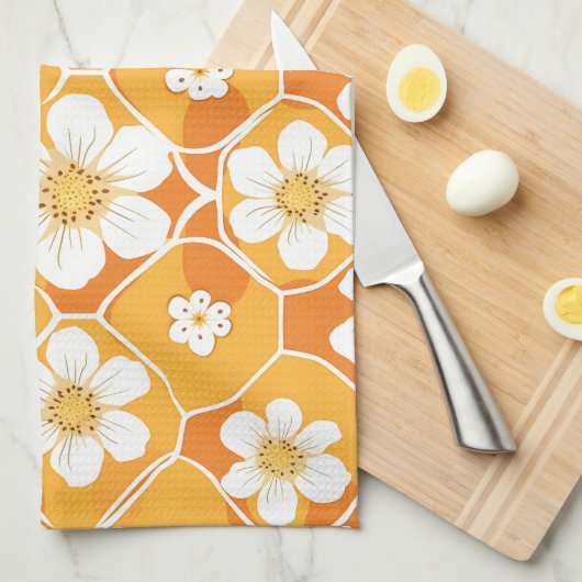 Linge De Cuisine Maïs à fleurs (Quart Plié)