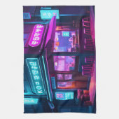 Linge De Cuisine Maison de café néon coréenne LoFi Art (Vertical)