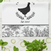 Linge De Cuisine Maison de campagne de poulet personnalisée Pays de (Plié)