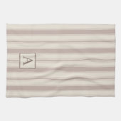 Linge De Cuisine Maison de campagne rustique initiale rayée beige e (Horizontal)