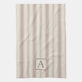 Linge De Cuisine Maison de campagne rustique initiale rayée beige e (Vertical)