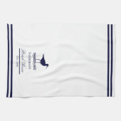 Linge De Cuisine Maison de plage moderne Blanc Marine Bleu Sandpipe (Horizontal)