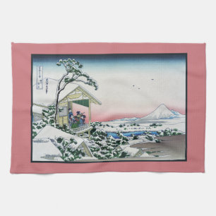 Linge De Cuisine Maison de thé Koishikawa vue sur le mont Fuji de H