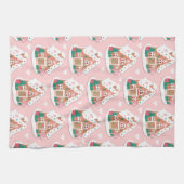 Linge De Cuisine Maison en pain d'épice rose mignonne (Horizontal)