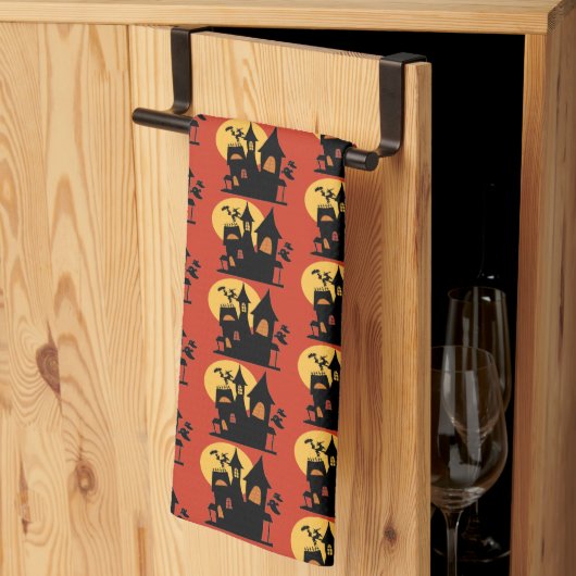 Linge De Cuisine Maison hantée Halloween (Pliage en tiers)