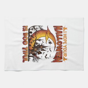Linge De Cuisine Maison Hantée Halloween Boo Tiful Croissant de Lun