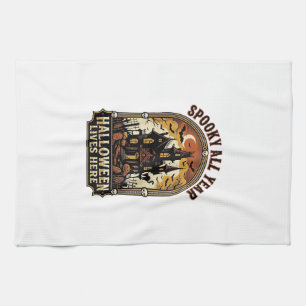 Linge De Cuisine Maison Hantée Halloween Vintage Effrayant Toute An