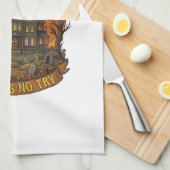 Linge De Cuisine Maison Hantée Ne Pas Essayer Halloween (Quart Plié)