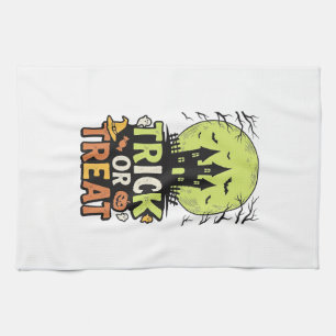 Linge De Cuisine Maison Hantée Vintage Trick or Treat Halloween Dés