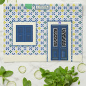 Linge De Cuisine Maison portugaise de Lisbonne avec tuiles et oisea (Plié)