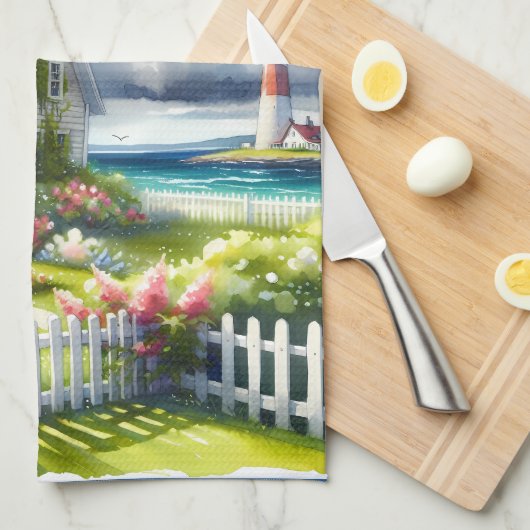 Linge De Cuisine Maisonnette avec vue sur le phare (Quart Plié)