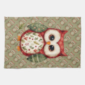 Linge De Cuisine Maisonnette en patchwork d'art populaire chouette (Horizontal)
