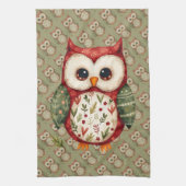 Linge De Cuisine Maisonnette en patchwork d'art populaire chouette (Vertical)