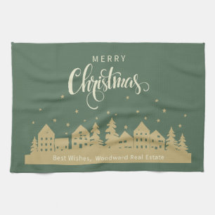Linge De Cuisine Maisons de Noël d'hiver Immobilier Personnalisé