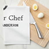 Linge De Cuisine Maître chef ajouter nom poêle noir fumée de feu ja (Quart Plié)