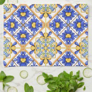 Linge De Cuisine Majolica, tuiles méditerranéennes,