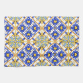 Linge De Cuisine Majolica, tuiles méditerranéennes, (Horizontal)