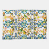 Linge De Cuisine Majolica, tuiles siciliennes, citrons agrumes (Horizontal)