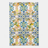 Linge De Cuisine Majolica, tuiles siciliennes, citrons agrumes (Vertical)