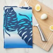 Linge De Cuisine Makua Monstera Hawaiian Stripe Blend Kitchen Towen (Quart Plié)