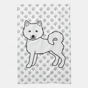 Linge De Cuisine Malamute d'Alaska blanc Chien de dessin animé mign