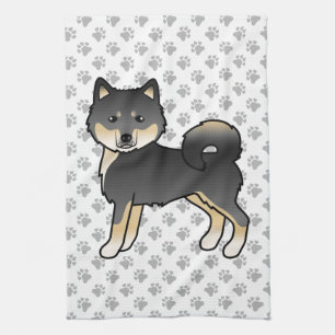 Linge De Cuisine Malamute d'Alaska noir et feu Chien de dessin anim