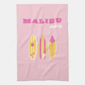 Linge De Cuisine Malibu, Plage de Malibu, Preppy, Rose (Vertical)