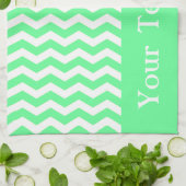 Linge De Cuisine Malibu Seafoam Wave Chevron personnalisable (Plié)