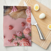 Linge De Cuisine Malinois belge avec des roses - Saint-Valentin  (Quart Plié)