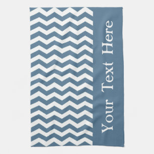 Linge De Cuisine Malte Blue Wave Chevron personnalisable