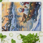 Linge De Cuisine Maltese Christmas Boat Holiday (Plié)