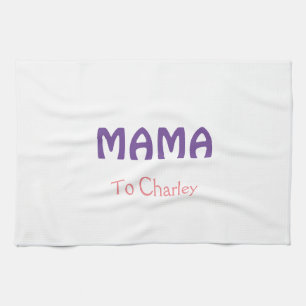 Linge De Cuisine Mama mères heureuses rétro violet ajouter du texte