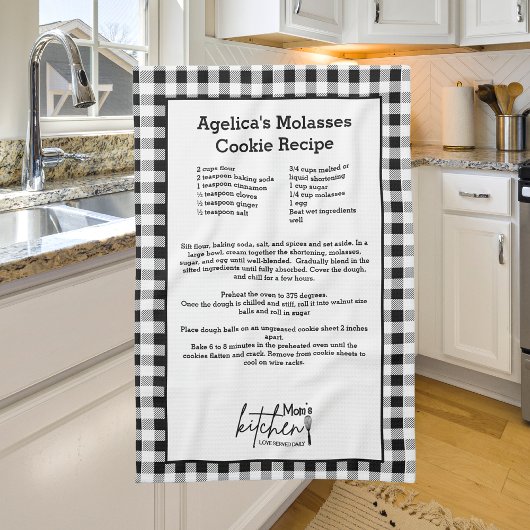 Linge De Cuisine Maman Amour Servi Recette Noir Blanc Buffalo Plaid