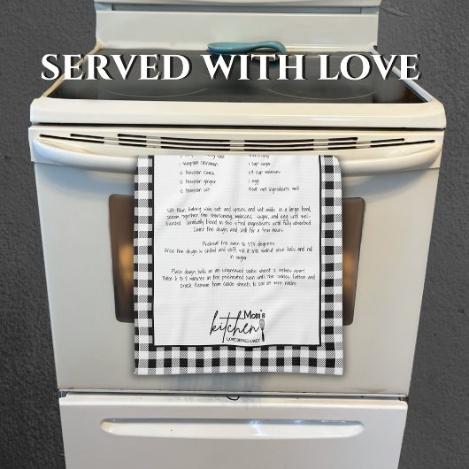 Linge De Cuisine Maman Amour Servi Recette Noir Blanc Buffalo Plaid