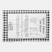 Linge De Cuisine Maman Amour Servi Recette Noir Blanc Buffalo Plaid (Horizontal)
