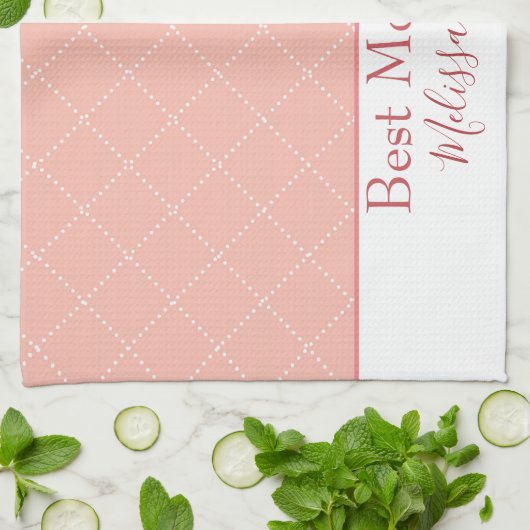 Linge De Cuisine Maman assez de rose et blanche meilleure jamais (Plié)