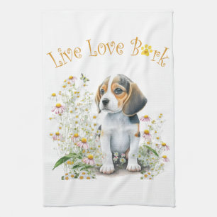 Linge De Cuisine Maman Chien Beagle Floral