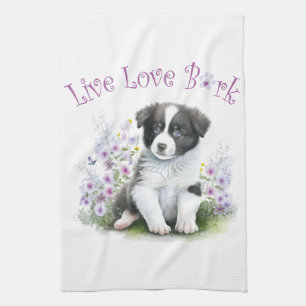 Linge De Cuisine Maman chien Border Collie Floral
