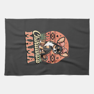 Linge De Cuisine Maman Chihuahua mignonne noeud Chien Maman